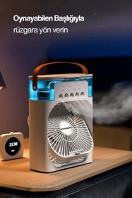 Resim Concord Masaüstü Taşınabilir Buzlu Vantilatör Su Soğutmalı 600 ml RGB Led Işıklı Soğutucu Fan Air Cooler Fan 