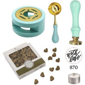 Resim Davetiye Mum Mühürü Uygulama Seti Su Yeşili Renk 870 With Love 