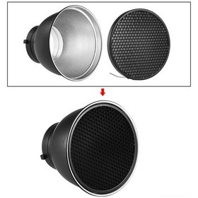 Resim Xindoker Andoer 7 İnç Standart Reflektör - Bowens Bağlantılı, 60 Petek Izgaralı Işık Kontrolü 