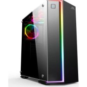 Resim VK-G3906S USB 3.0 Siyah Rainbow RGB Fan Strip Bilgisayar Kasası Power Boost