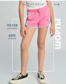 Resim Button Blue Yazlık Kısa Şortlar Şeritliy 159720702 