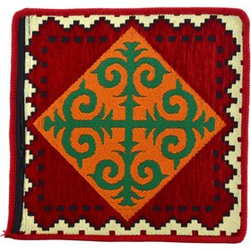 Resim HitDukkan Dekoratif Otantik Çift Taraflı Fermuarlı Kilim Şark Köşesi Minder Kılıfı (40cmx41cm) 