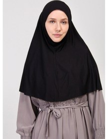 Resim Manolyaşal İslamic Hijab Pratik Eşarp Peçeli-peçesiz Hazır Türban Sufle - Siyah Siyah 
