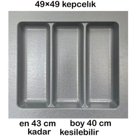 Resim Kesilebilir Çekmece İçi 47x49 Kaşıklık Ve Kepçelik Set Gri 