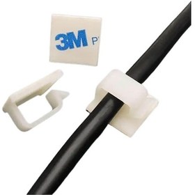 Resim Wcl1005 Kablo Sabitleme Kelepçesi Klipsi Yapışkanlı Duvar Kablo Tutucu 16 x 15 x 8 MM Beyaz 50 Adet 