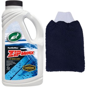 Resim Turtle Wax Zip Wax Cilalı Oto Yıkama Şampuanı 60 Yıkama 1 L Yıkama Eldiveni 