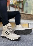 Resim Boy Uzatan Gizli Topuklu 7cm Çöl Siyah Çizgili Kauçuk Erkek Trekking Bot- Gg97211-1 GG97211-1 