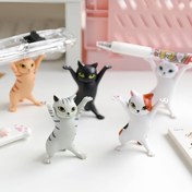 Resim 5 Parça Kedi Kalemlik Seti - Sevimli Yükseltilmiş Patili Masa Düzenleyici, Ev Ofisi ve Okul için Şık Ofis Dekoru, Kitaplık Süslemesi (Sevimli Kedi Figür Hediye) 