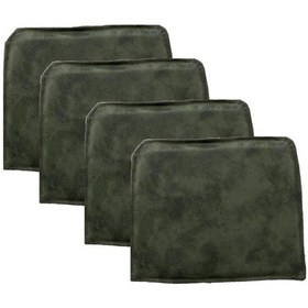 Resim Knsz sırt minderi 4 lü mazlum haki siyah kumaş cırtlı tel sandalyesi sırtı için 