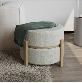 Resim Clone Puf Çift Fonksiyonlu Yan Sehpa Ve Oturma Ünitesi - Krem/safir Meşe Safir Meşe 