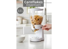 Resim Jet's Home Cornflakes Dispenseri 3,5 L Tahıl, Müsli, Granola ve Kuruyemiş Için Hijyenik Kahvaltı Sunum Aparatı 