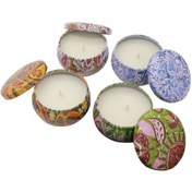 Resim Yaratıcı Aromaterapi Kokusu Teneke Mum Soya Balmumu Seti Silindir Deniz Mavi 