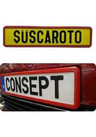 Resim Kırmızı Çerçeveli Esnek Araç Takmatik Plakalık Oto Plakalık Plaka Altı Altlığı Plaka Tutucu Yeni Nesil Plakalık 1 Adet (00) (ŞüsCarOto Aksesuar) 