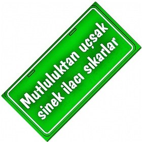 Resim Mutluluktan Uçsak Yazılı Sök-tak-pratik Vantuzlu Dekor Plaka 