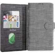 Resim Bonjux Samsung Galaxy S21 Ultra Standlı Kartvizit Para Gözlü Kumaş Cüzdan Kılıf 