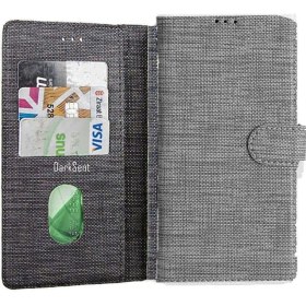Resim Bonjux Samsung Galaxy S 20 Kumaş Kılıf Kredi Kartı Para Bölmeli Standlı Cüzdan Kılıf 