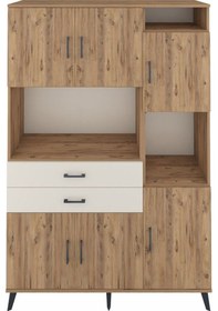 Resim Hyperion Dolap 9 Raflı 2 Çekmeceli 6 Kapaklı 132x44x195 Çam-ç... Çam 