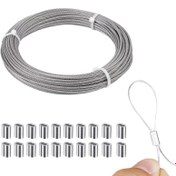 Resim Alüminyum Kılıflı 304 Paslanmaz Çelik Kablo - Paslanmaya ve Küf Oluşumuna Karşı Dayanıklı, 0.05 inç / 1.2 mm Kalınlık, 1969 inç / 50 m Uzunluk - Dış Mekan Asma, Giysi İpi, Bahçe Çitleri ve Tatil Süslemeleri için İdeal, Dış Mekan Asma Kablosu | Sarılmış Kablo Tasarımı | Küfre Dayanıklı Malzeme 