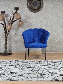 Resim ZAFİR Tekli Siyah Boyalı Tel Ayak Papatya Çay Seti Koltuk Tekli Berjer , Balkon, Salon, Ofis, Cafe Koltuk 