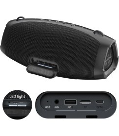 Resim W-Kıng X10 Bluetooth Hoparlör 120W Xtreme Bass 42S Dinleme Ipx6 Kablosuz Stereo Tws Ses Bombası Siyah 