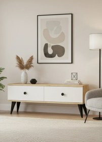 Resim Tsa1202db - Mona Tv Stand Safirmeşe-beyaz 120cm Beyaz 