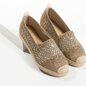 Resim HVZ Exclusive Kadın Espadril Günlük Taşlı Rahat Ayakkabı 