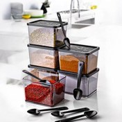 Resim 6lı Multi Set Kaşıklı Baharatlık Büyük Boy Siyah Vienev
