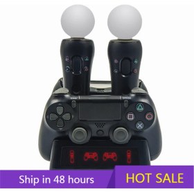 Resim Zljnx 4 In 1 Denetleyici Playstation Ps4 Psvr Vr Move Dörtlü Şarj Cihazı Playstation Move Denetleyicisi Için Şarj Dock Istasyonu Standı (Yurt Dışından) 
