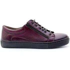 Resim Hakiki Deri Konfor Sneakers Günlük Ayakkabı Bordo 