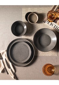 Resim Madame Coco Bondy 6 Kişilik 24 Parça Yemek Takımı - Koyu Gri 8684427026229 Gri 