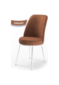 Resim Canisa Concept Dexa Serisi, Üst Kalite Yemek Odası Sandalyesi, Metal Beyaz Iskeletli, 4 Adet Kiremit Kiremit, Metal 