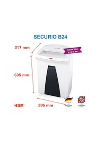 Resim HSM SECURIO B24 - Çapraz/konfeti kesim 4,5x30 MM Evrak İmha Makinesi / Kağıt Kırpma Makinesi - CD İmha Makinesi - 35 L 
