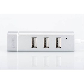 Resim Digitus 3 Port Usb Tip C Hub &amp; Fast Ethernet Lan Adaptörü, 3 X Usb A/diş (USB 2.0), 1 X Rj45 Diş 