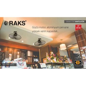 Resim Raks CF 20 SA Sanayi Tipi Tavan Vantilatörü Alüminyum Pervane ile Güçlü Hava Akışı 