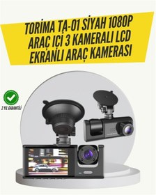 Resim Ta-01 3 Kameralı 1080p Araç Kamerası Siyah 