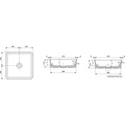 Resim Bocchi Slim Line Kare Lavabo 38x38 Cm 1477-001-0125 Beyaz 