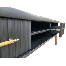 Resim Evimeaksesuar 150 Cm Kütük Tv Sehpası&Ünitesi Komple Ceviz Kaplamalı Mdf,Ahşap 