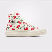 Resim Converse Chuck Taylor All Star Lift Platform Cherries Kadın Krem Sneaker 