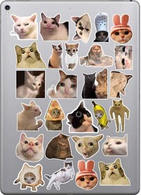 Resim Komik Kedi Meme Cat Sticker Seti, Çıkartma, Ajanda Bujo Scrapbook Kolaj Etiket Bullet Journal Diğer 