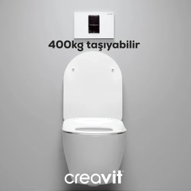 Resim Creavit Free Beyaz Kanallı Asma Klozet FE320, Creavit Free Duck Duroplast Yavaş Kapak 