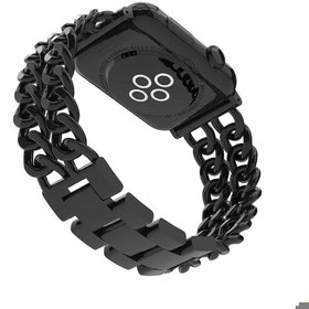 Resim Apple Watch 42mm Uyumlu Cowboy Metal Kordon Siyah 
