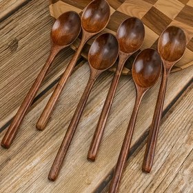 Resim El Yapımı 9 İnç Uzun Saplı Çorba Kepçesi, Salata Kaşığı ve Tatlı Kaşığı - Pişirme, Fırınlama ve Açık Hava Pikniği İçin Uygun Mutfak Aleti 