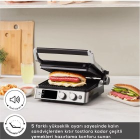 Resim Karaca Compact Steel Sear And Grill Inox 2008 Izgara ve Tost Makinesi 