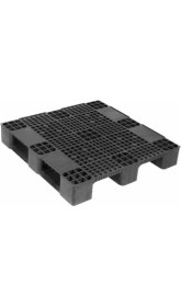 Resim Hira Plastik Palet Üzeri Delikli Siyah 110X110X15 cm 13 kg 