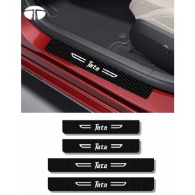 Resim Karbon Kapı Koruma Tata Tasarımlı Kapı Eşiği Siyah Beyaz Tasarımlı Yazılı Dekoratif 4 Parça Set 