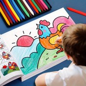 Resim 100 Sayfalık Çocuklar için Çizim & Boyama Kitabı - Mavi Kapak, Yaratıcı Öğrenme ve Grafiti Sanatı için Eğitici Sanat Malzemeleri, Kağıt Malzeme, Boyama Malzemeleri 