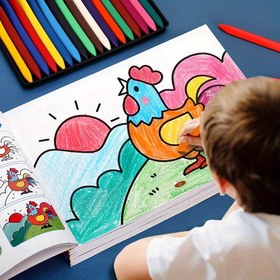 Resim 100 Sayfalık Çocuklar için Çizim & Boyama Kitabı - Mavi Kapak, Yaratıcı Öğrenme ve Grafiti Sanatı için Eğitici Sanat Malzemeleri, Kağıt Malzeme, Boyama Malzemeleri 