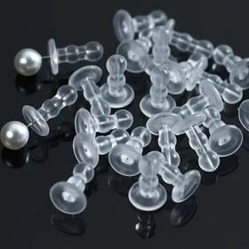 Resim 30 adet/50 adet Silikon Kulak Arka - Delme Önleyici Kulak Çivileri, Tam Kapsama Kulak Tıkaçları, DIY Takı Yapımı İçin İdeal, Takı Yapımı Malzemeleri | Şeffaf Kulak Çivileri | Silikon Malzeme 