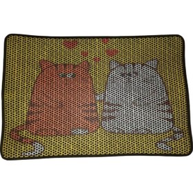 Resim Nanbell Büyük Elekli Çift Katlı Kedi Kumu Paspası 75x59 Cm Desenli No:9 