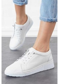 Resim Venüs Livon Hakiki Deri Ortopedik Kadın Casual Ayakkabı Beyaz 